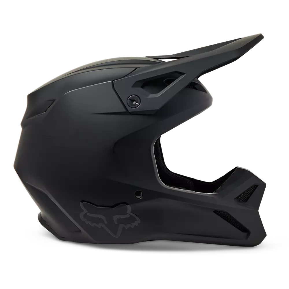 Youth 2023 Fox V1 MATTE Black MX Motocross Helmet mastersofmx