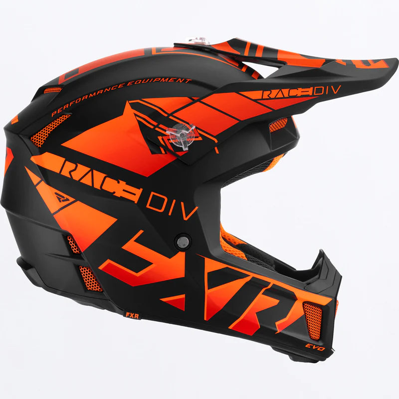 2023 FXR Clutch EVO Helmet Black Flo Orange Motocross Helmet FXR
