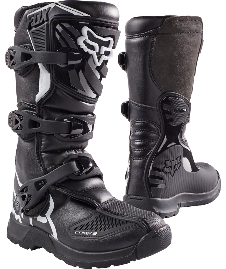 Fox Comp 3 Youth Motocross Boots Black