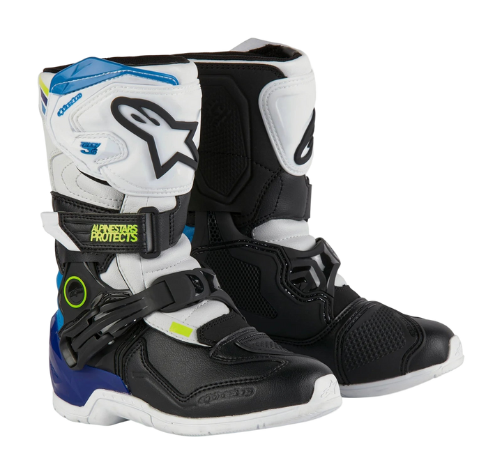 Alpinestars Kids Tech 3S Motocross Boots White Black Blue