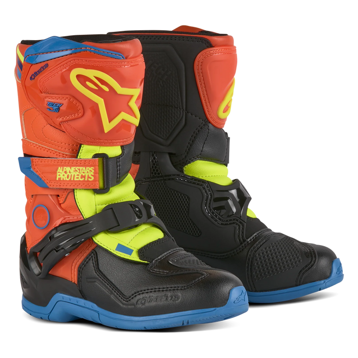 Alpinestars Kids Tech 3S Motocross Boots Orange Blue Yellow