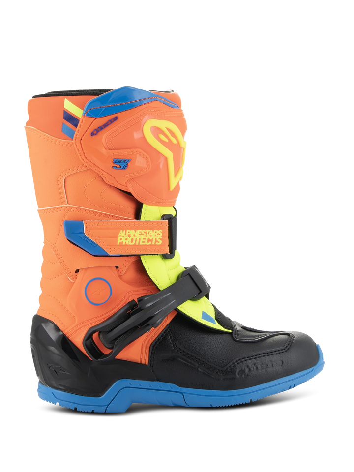Alpinestars Kids Tech 3S Motocross Boots Orange Blue Yellow