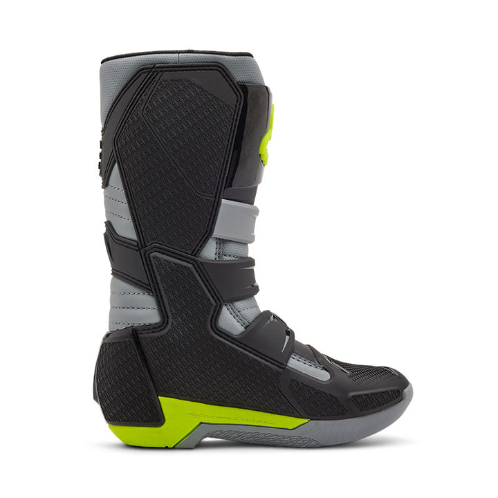 Fox Youth Comp Motocross Boots Grey Flo Yellow