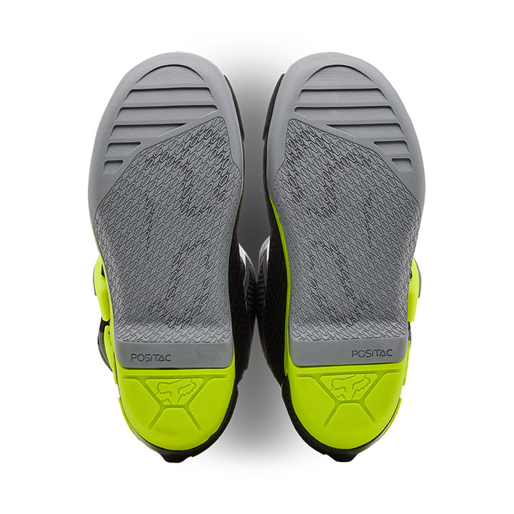 Fox Youth Comp Motocross Boots Grey Flo Yellow