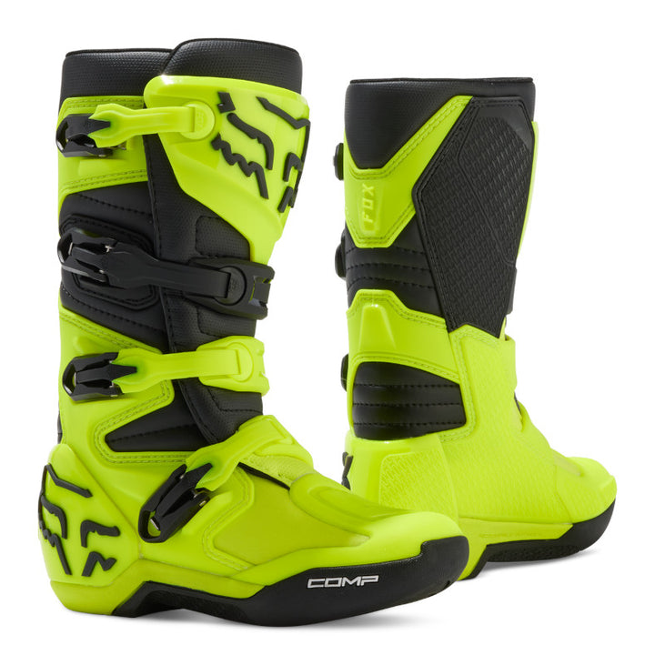 Fox Youth Comp Motocross Boots Flo Yellow