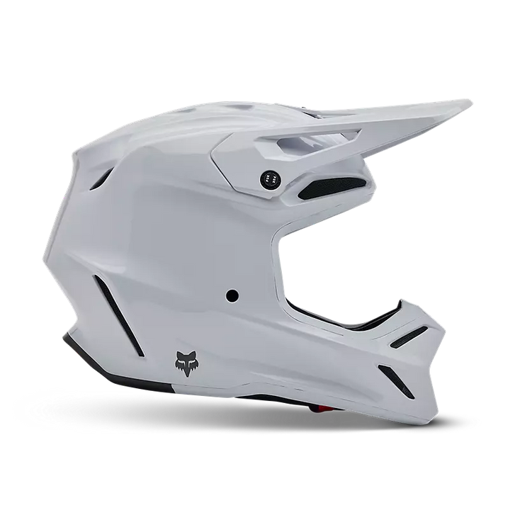 2025 Fox V3 RS Solid White Gloss Motocross Helmet