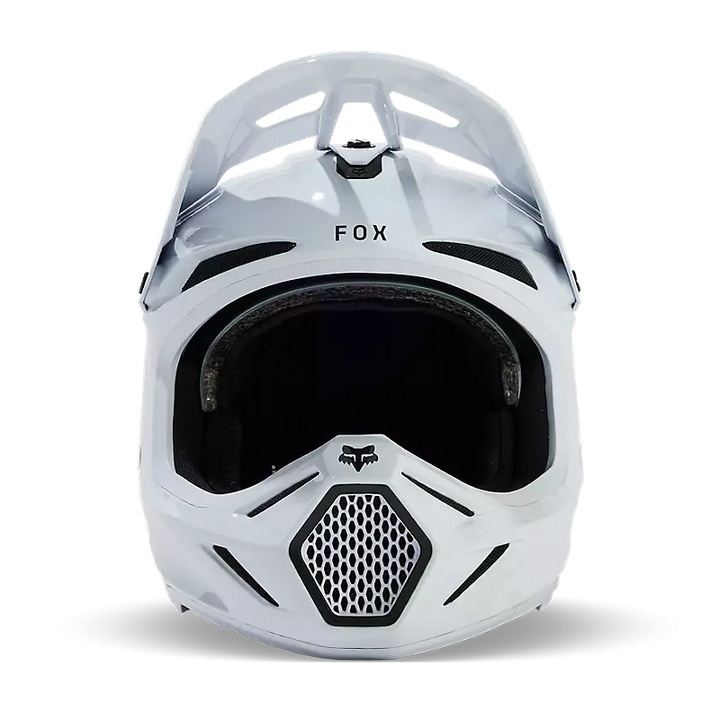 2025 Fox V3 RS Solid White Gloss Motocross Helmet