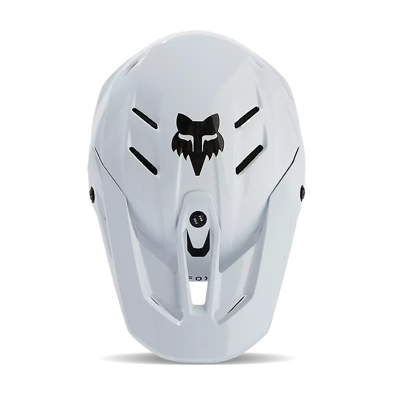 2025 Fox V3 RS Solid White Gloss Motocross Helmet