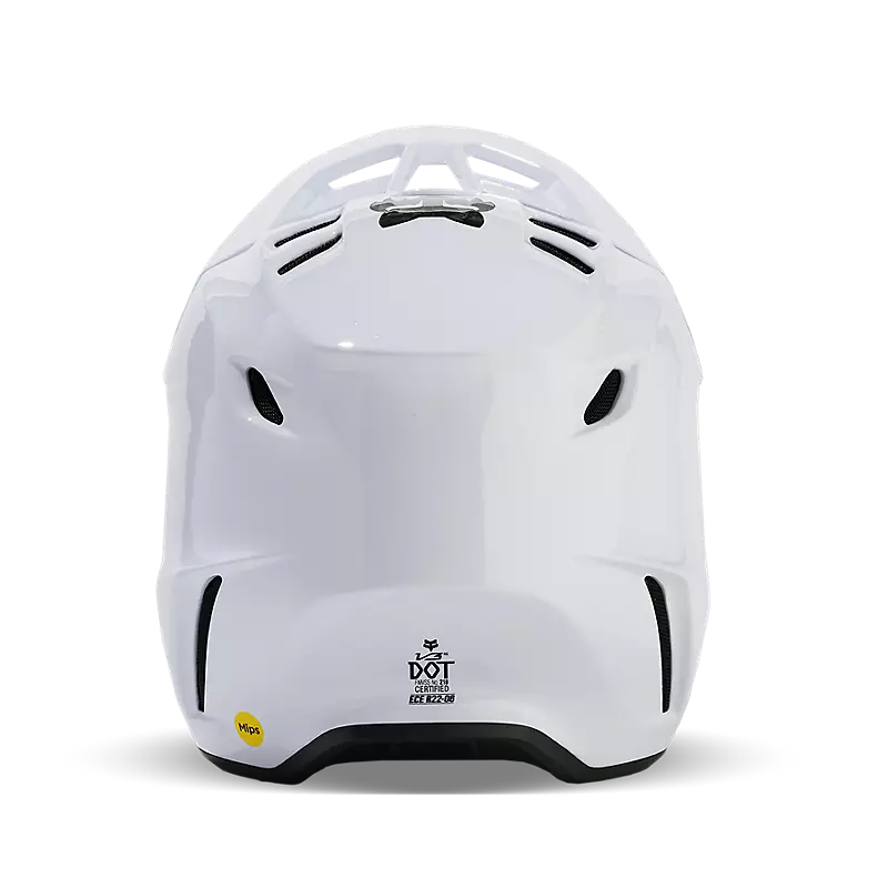 2025 Fox V3 RS Solid White Gloss Motocross Helmet