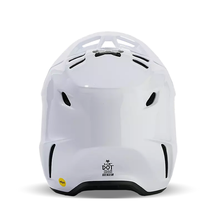 2025 Fox V3 RS Solid White Gloss Motocross Helmet