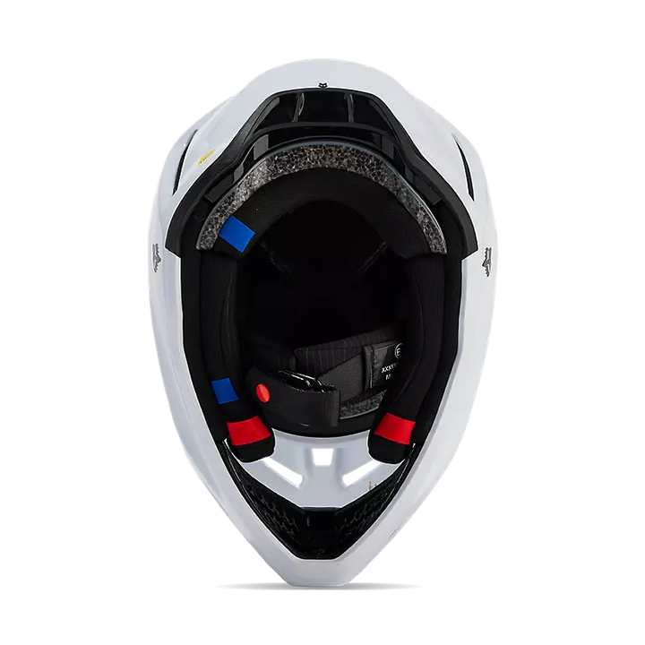 2025 Fox V3 RS Solid White Gloss Motocross Helmet