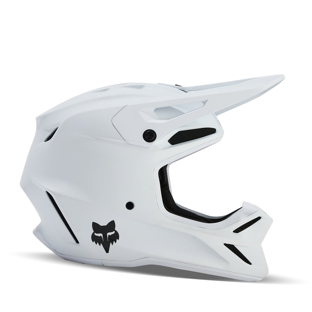 2026 Fox V3 SOLID MATTE WHITE Motocross Helmet - Main Image