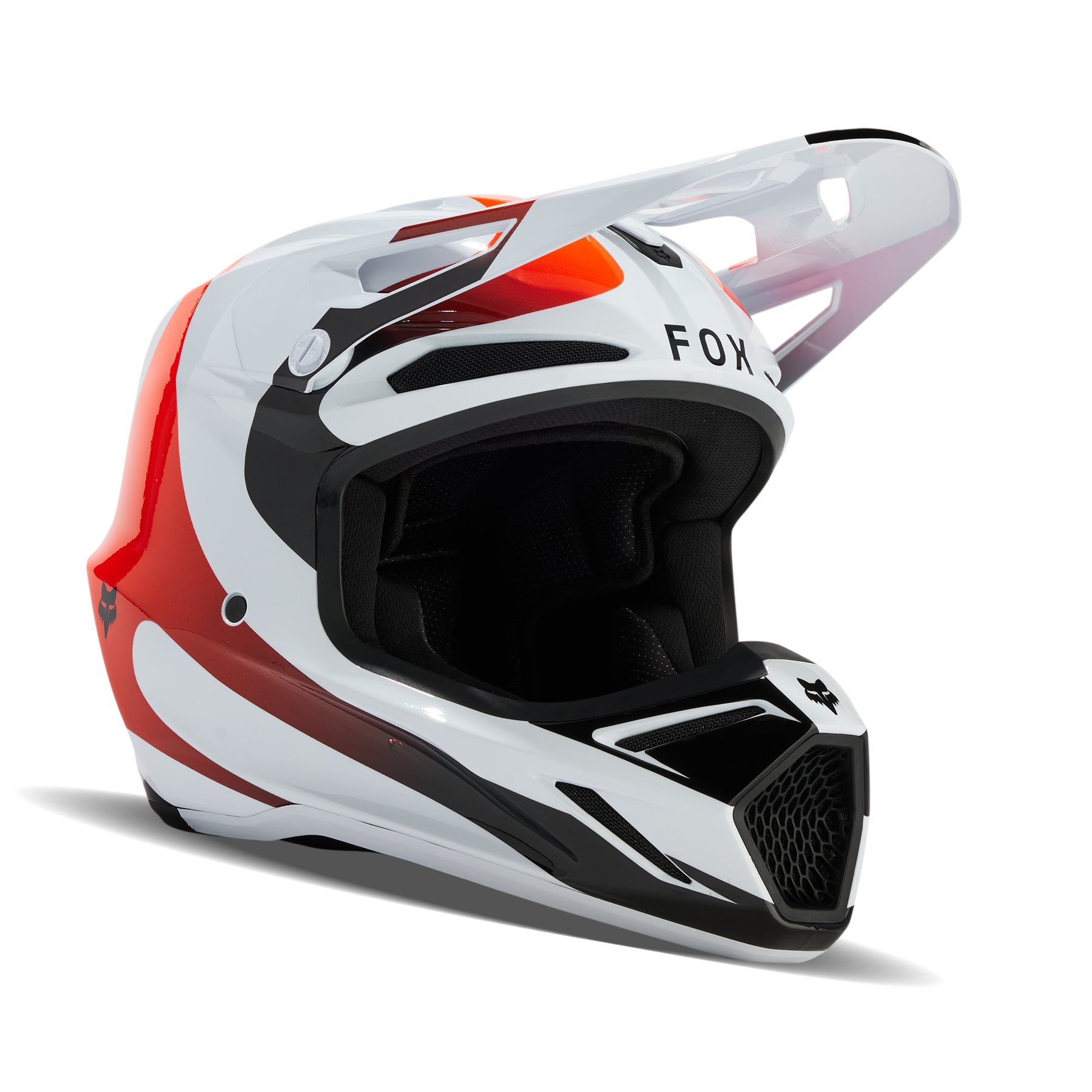 20234 Fox V3 Magnetic White Orange Motocross Helmet | Fox MX