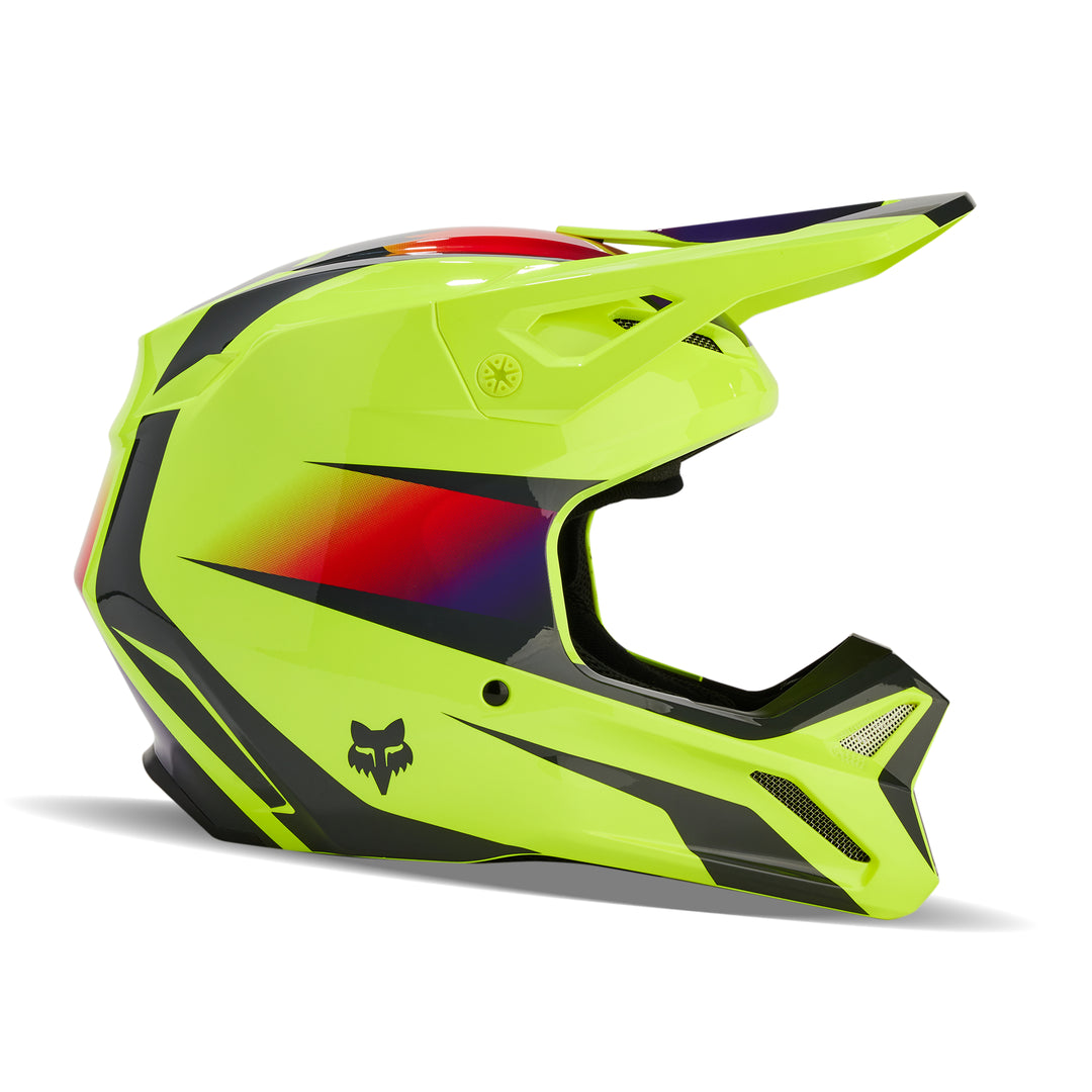 2024 Fox V1 Flora Yellow Motocross Helmet