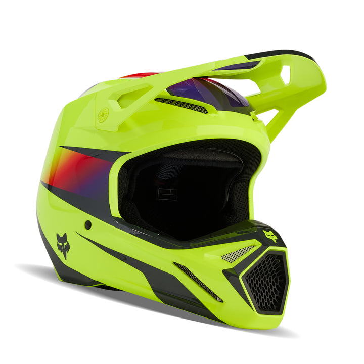 2024 Fox V1 Flora Yellow Motocross Helmet