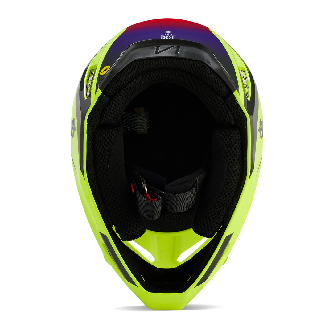 2024 Fox V1 Flora Yellow Motocross Helmet