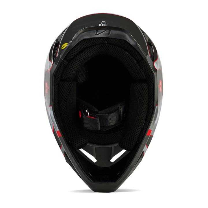2024 Fox V1 ATLAS Grey Red Motocross Helmet