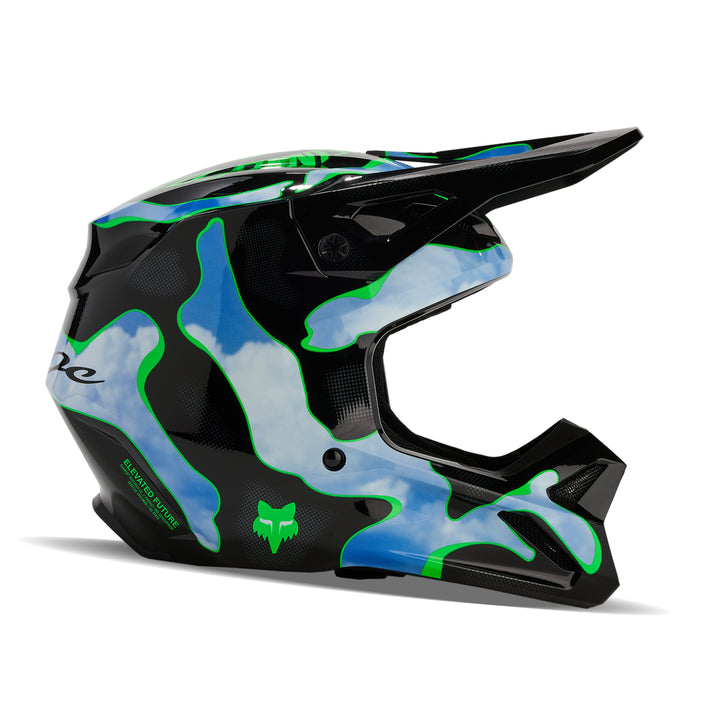 2024 Fox V1 ATLAS Black Blue Grey Motocross Helmet