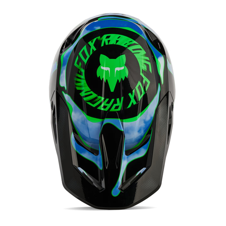 2024 Fox V1 ATLAS Black Blue Grey Motocross Helmet
