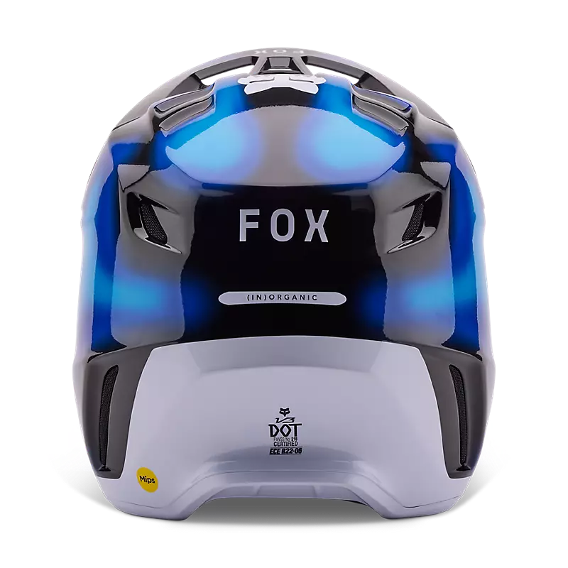 2024 Fox V3 Volatile Black Blue Motocross Helmet