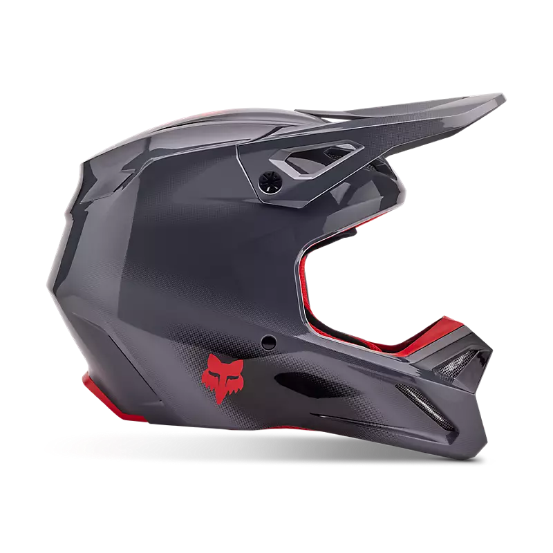 2024 Fox V1 Interfere Grey Red Motocross Helmet