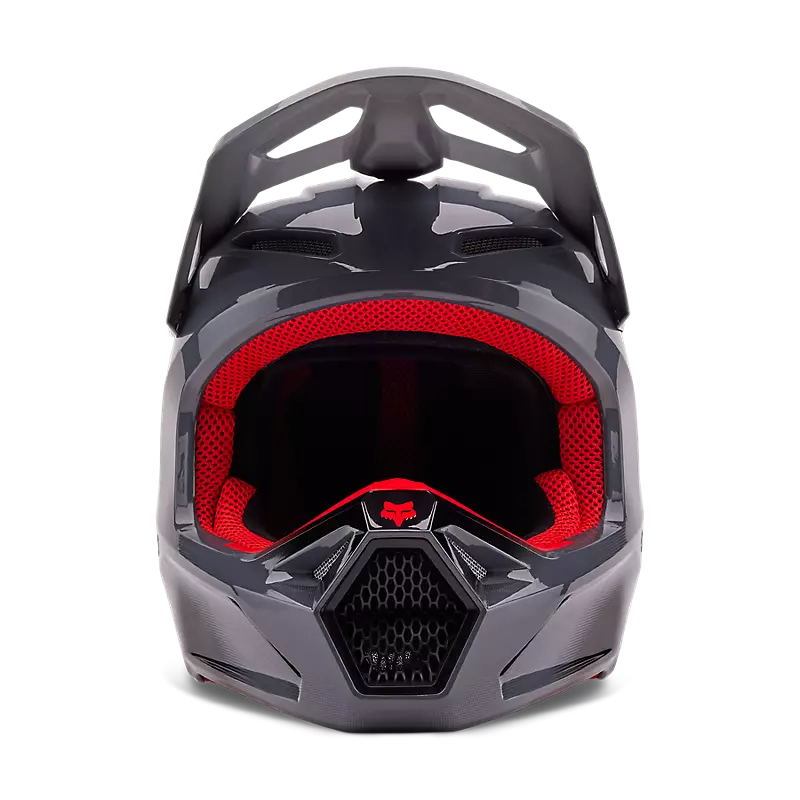 2024 Fox V1 Interfere Grey Red Motocross Helmet