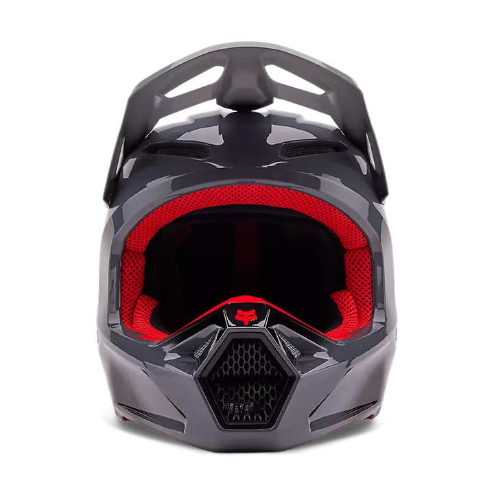 2024 Fox V1 Interfere Grey Red Motocross Helmet