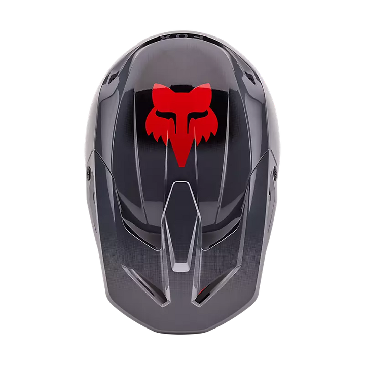 2024 Fox V1 Interfere Grey Red Motocross Helmet