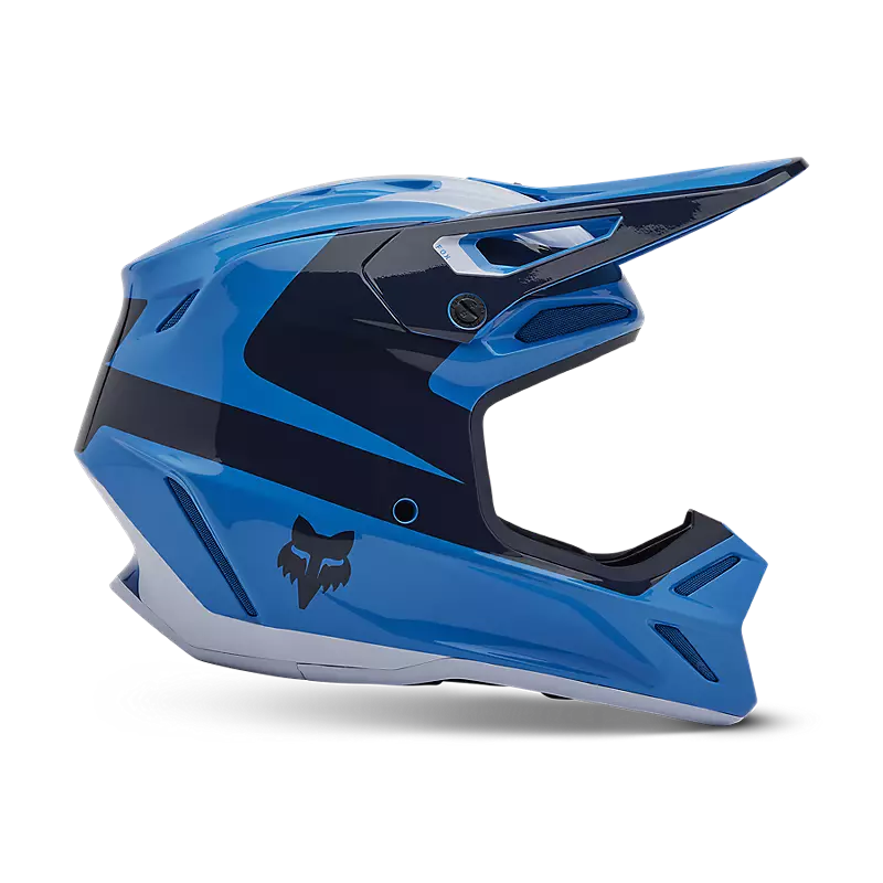 2025 Fox V3 Divider Blue Motocross Helmet | Fox MX Helmets