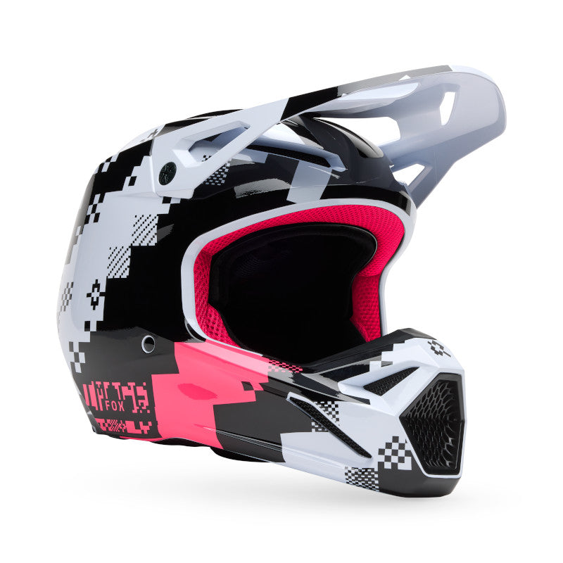 2025 Fox V1 Digi Image Black Pink Motocross Helmet | Fox MX Helmets ...