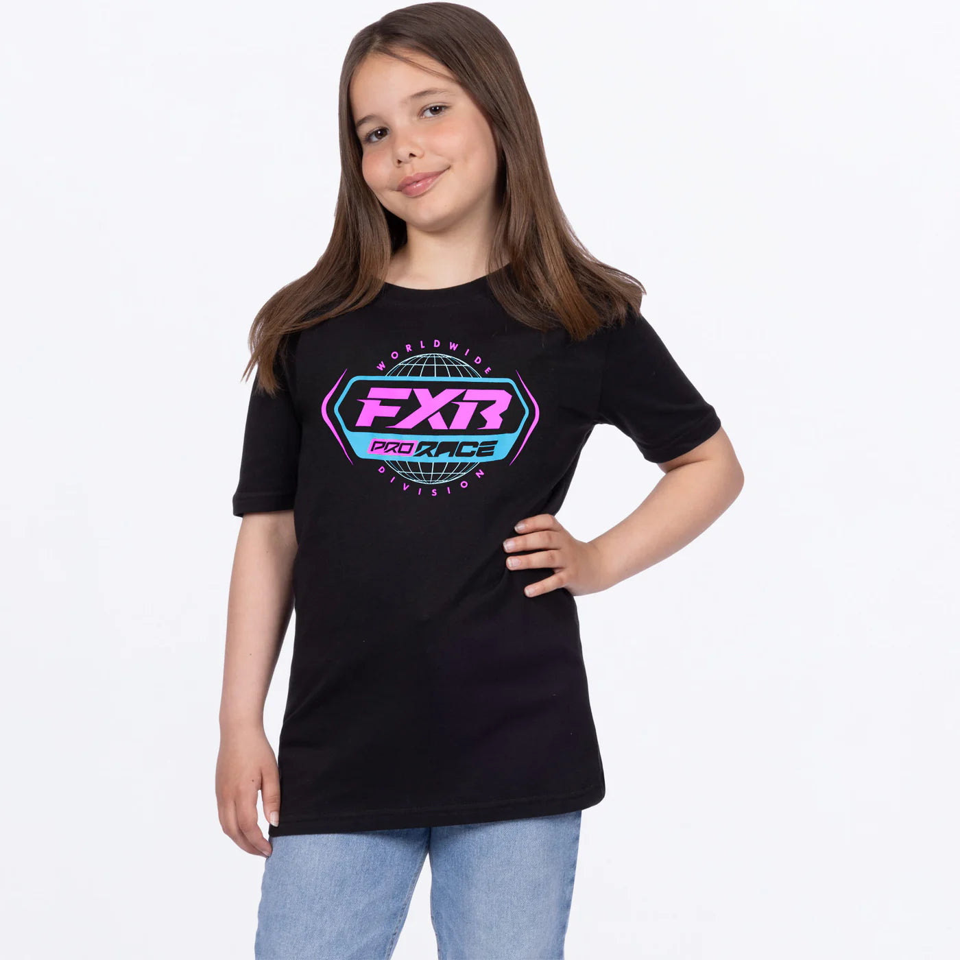 FXR Youth Race Division T-Shirt Black Pink | Kids FXR MX Tee – mastersofmx