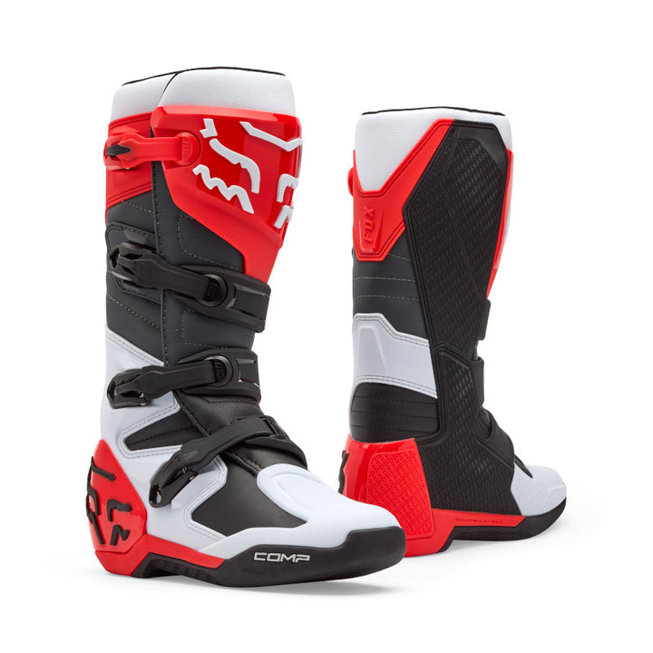 Fox Motion MX Boots White Red Black