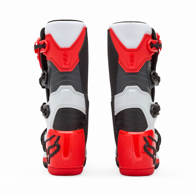 Fox Youth Comp Motocross Boots White Red