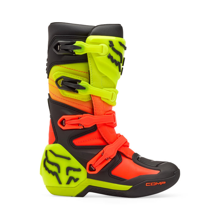 Fox Youth Comp Motocross Boots Orange Yellow