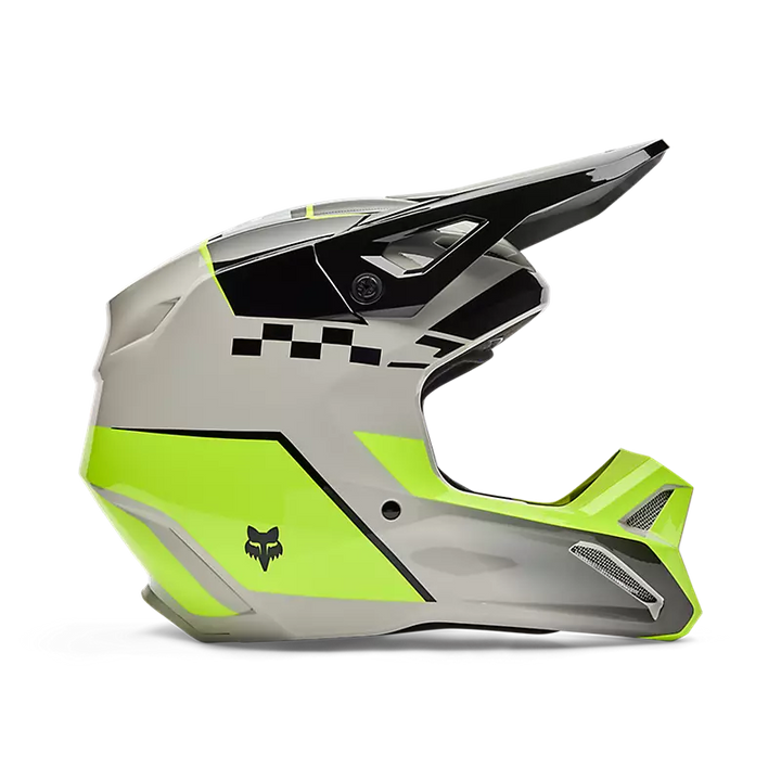 2026 Fox Youth V1 Collect Helmet Grey Yellow