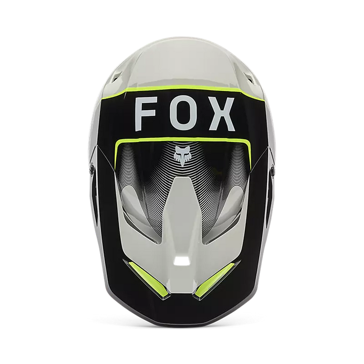 2026 Fox Youth V1 Collect Helmet Grey Yellow