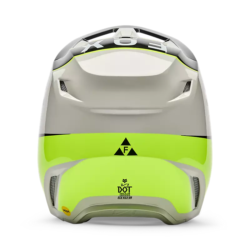 2026 Fox Youth V1 Collect Helmet Grey Yellow