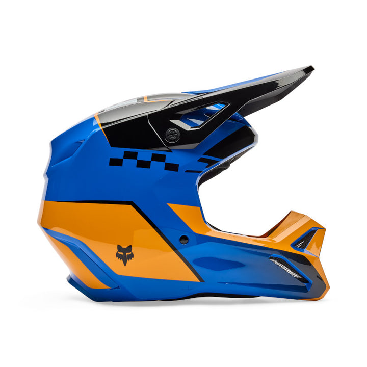 2026 Fox V1 Collect Blue Orange Motocross Helmet