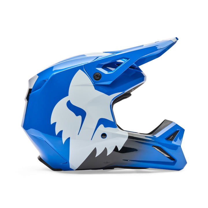 2026 Fox V1 Shield Blue Motocross Helmet