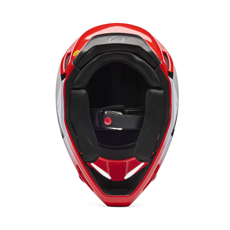 2026 Fox V1 Shield Red Motocross Helmet