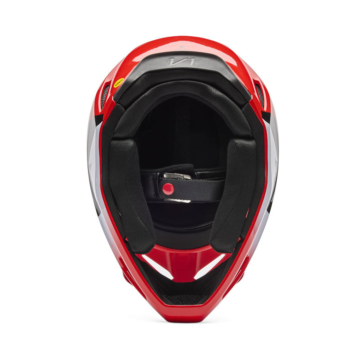 2026 Fox V1 Shield Red Motocross Helmet