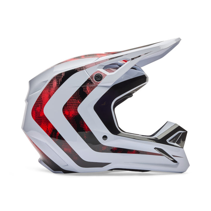 2026 Fox V1 Kairos White Red Motocross Helmet