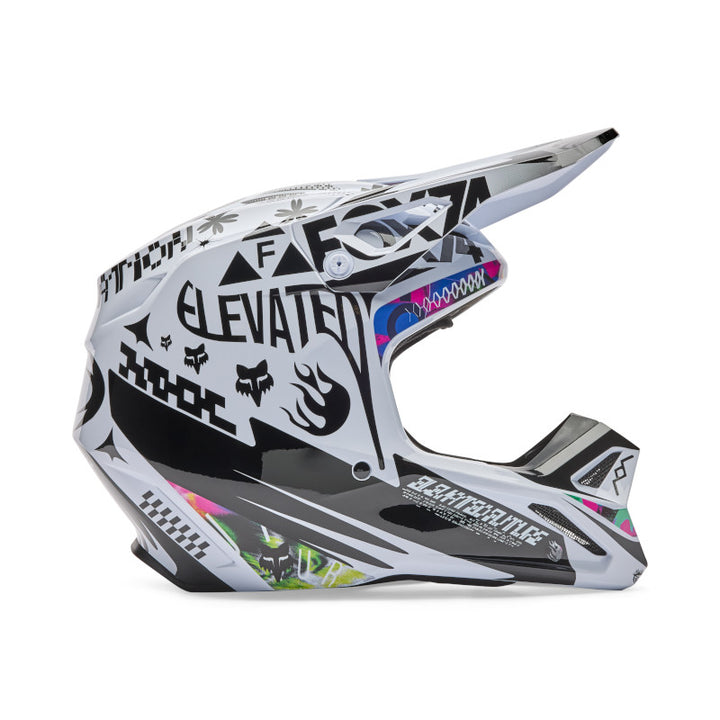 2026 Fox V1 Image Cosmo Black White Motocross Helmet