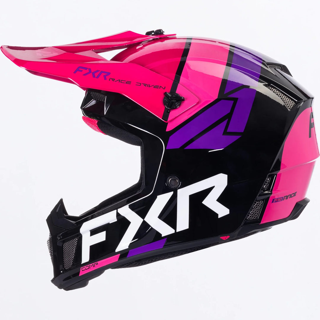 Pink Royal Razz 2026 FXR Clutch Comp Helmet Black Razz Pink Motocross Helmet | FXR MX ...