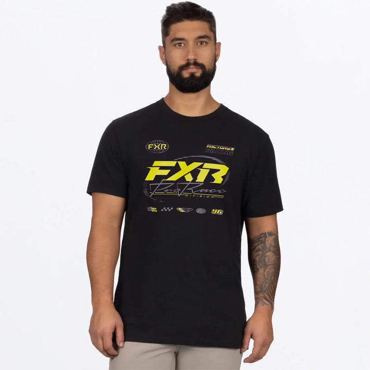 FXR Mens Race Division Premium Tshirt Black Yellow