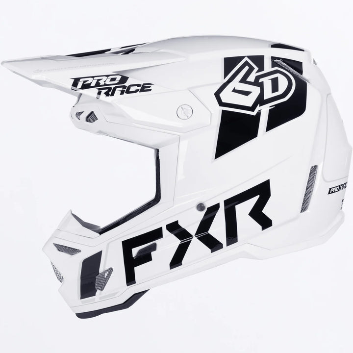 FXR 6D ATR-3 Checker White Helmet
