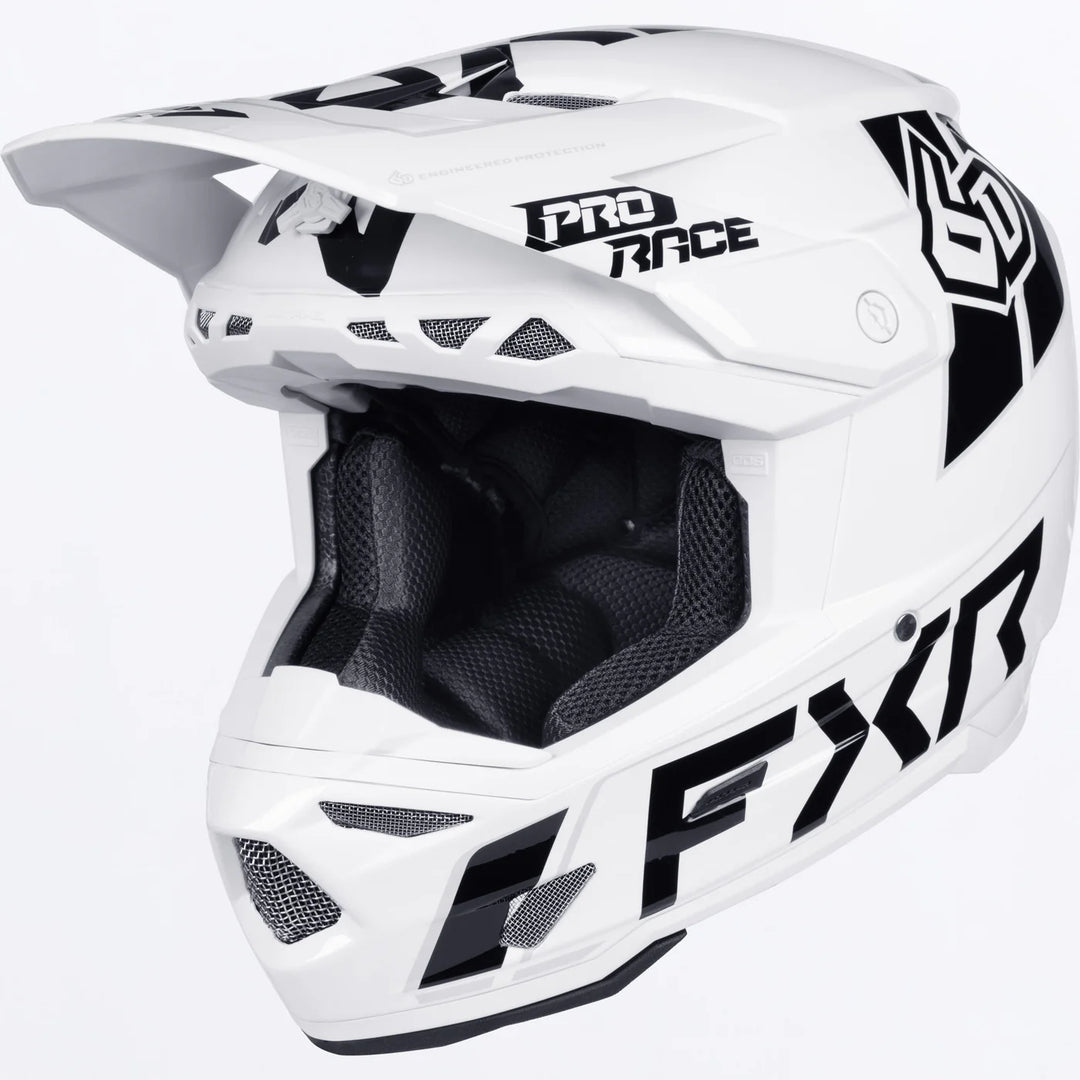 FXR 6D ATR-3 Checker White Helmet