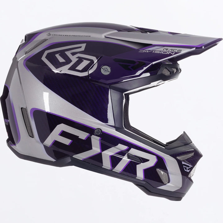 FXR 6D ATR-3 FIM Purple Grey Helmet