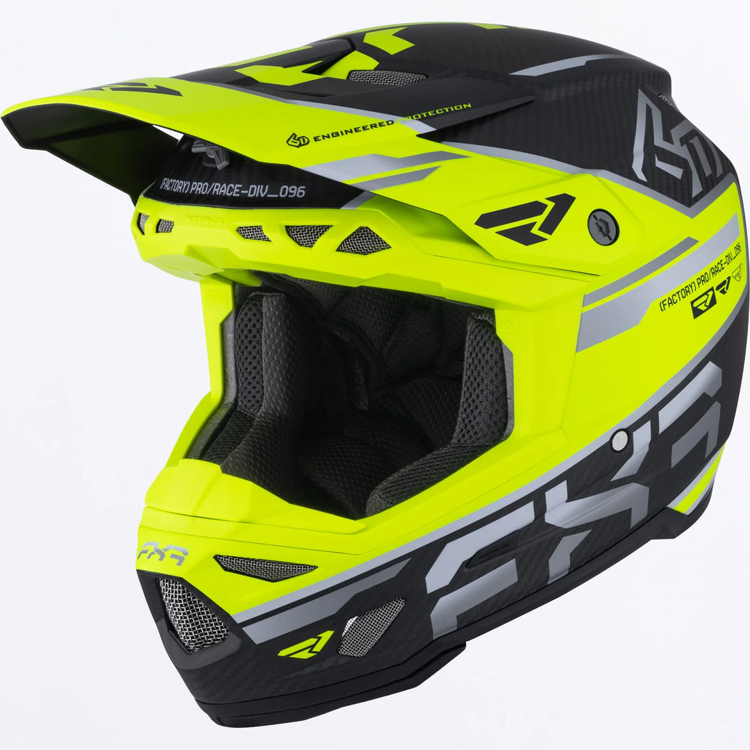FXR 6D ATR-3 FIM Hi Vis Yellow Black Helmet