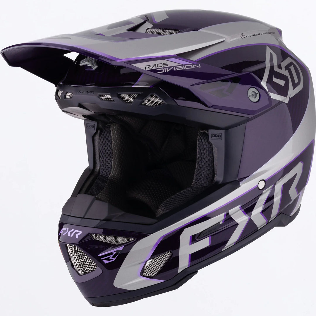 FXR 6D ATR-3 FIM Purple Grey Helmet